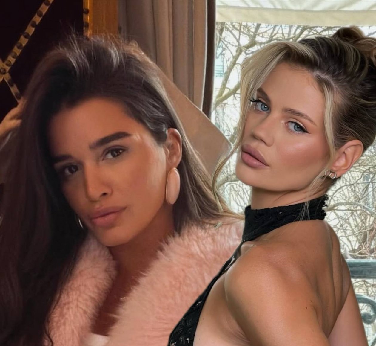 Ксения Бородина и Алена Краснова коллаж сгенерирован PrimaDonna.media на основе соцсетей знаменитостей