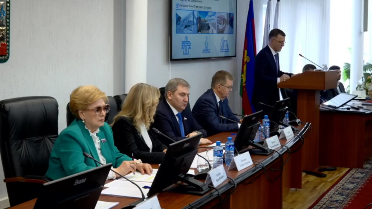 Скриншот с отчета мэра Краснодара в гордуме