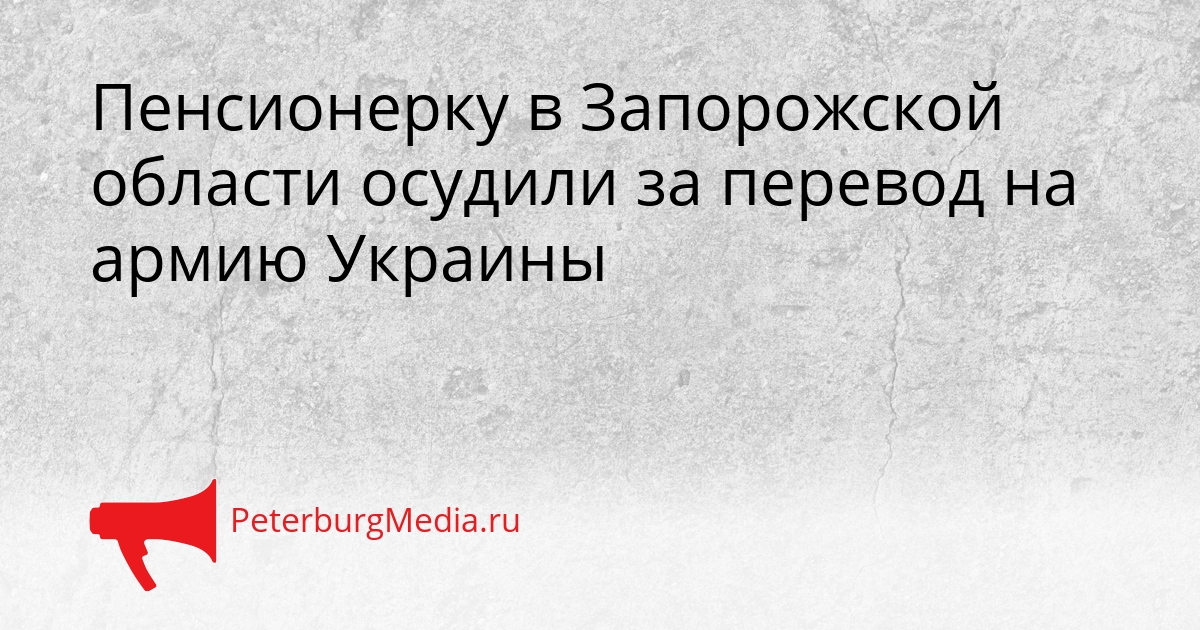 Пенсионерку в Запорожской области осудили за перевод на армию Украины Сгенерировано
