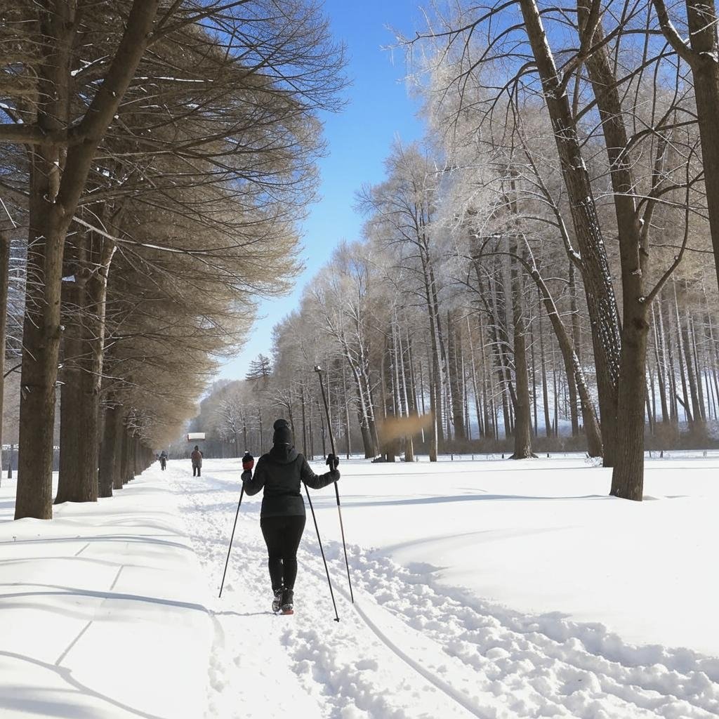 Скандинавская ходьба поможет вернуться к активности после праздников сгенерировано сервисом &quotКандинский&quot (18+)