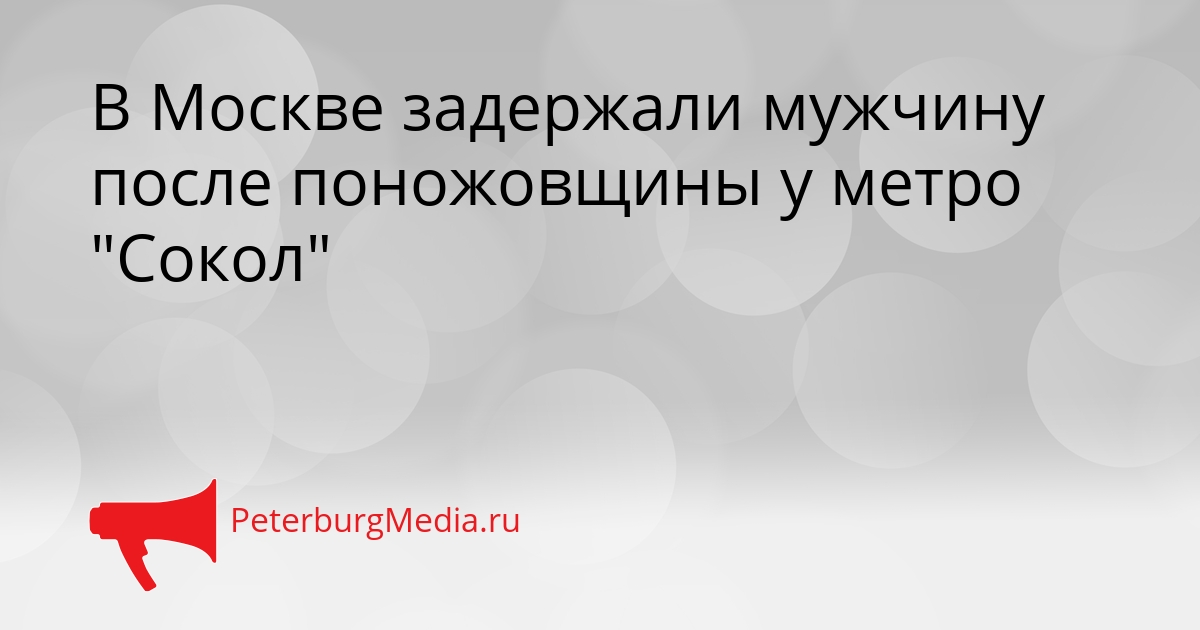 В Москве задержали мужчину после поножовщины у метро &quotСокол&quot Сгенерировано
