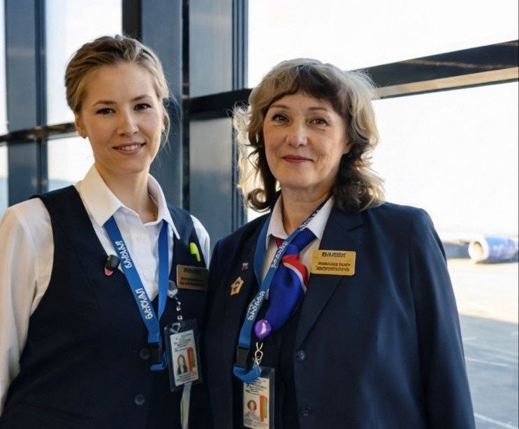 Ольга и Ксения работают инспекторами в одной смене с 2011 года Аэропорт Байкал