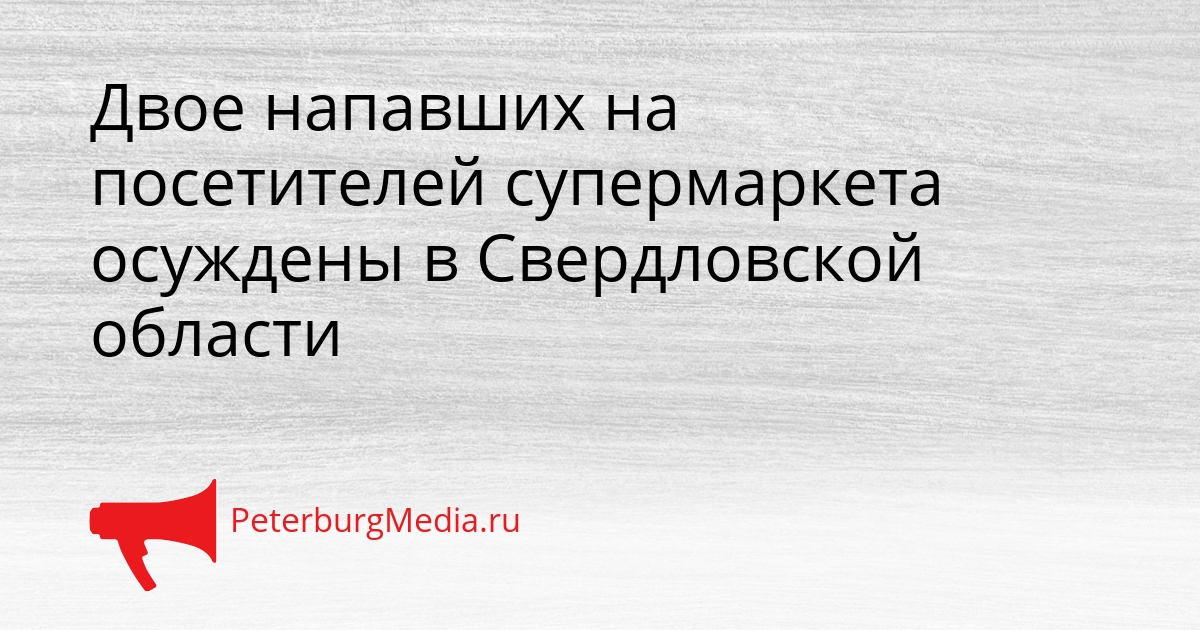 Двое напавших на посетителей супермаркета осуждены в Свердловской области Сгенерировано