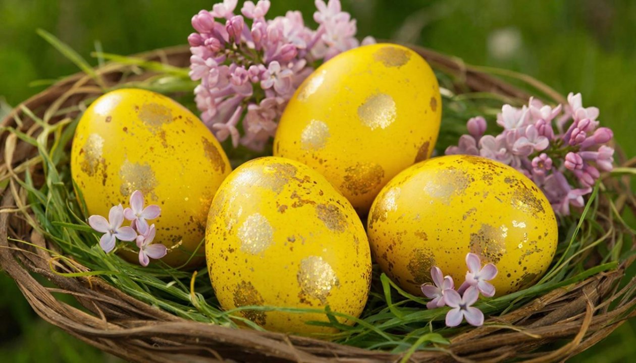 Луковая шелуха в прошлом: беру 3 ложки приправы и получаю солнечные яйца к Пасхе ИИ GigaChat (18+)