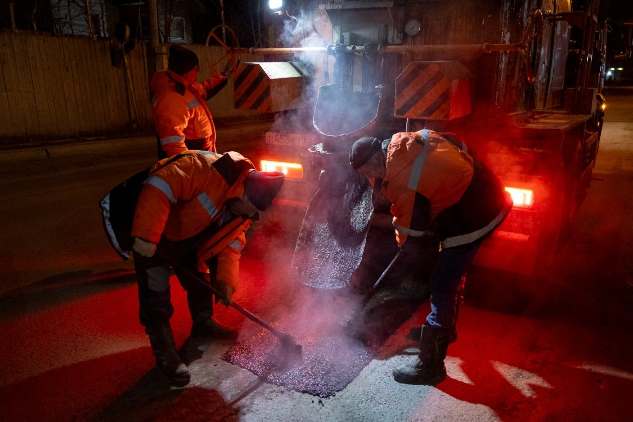 Ремонтные работы пресс-служба администрации Южно-Сахалинска