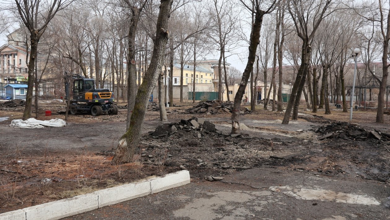 Демонтаж асфальтового покрытия Евгения Клименко, ИА UssurMedia