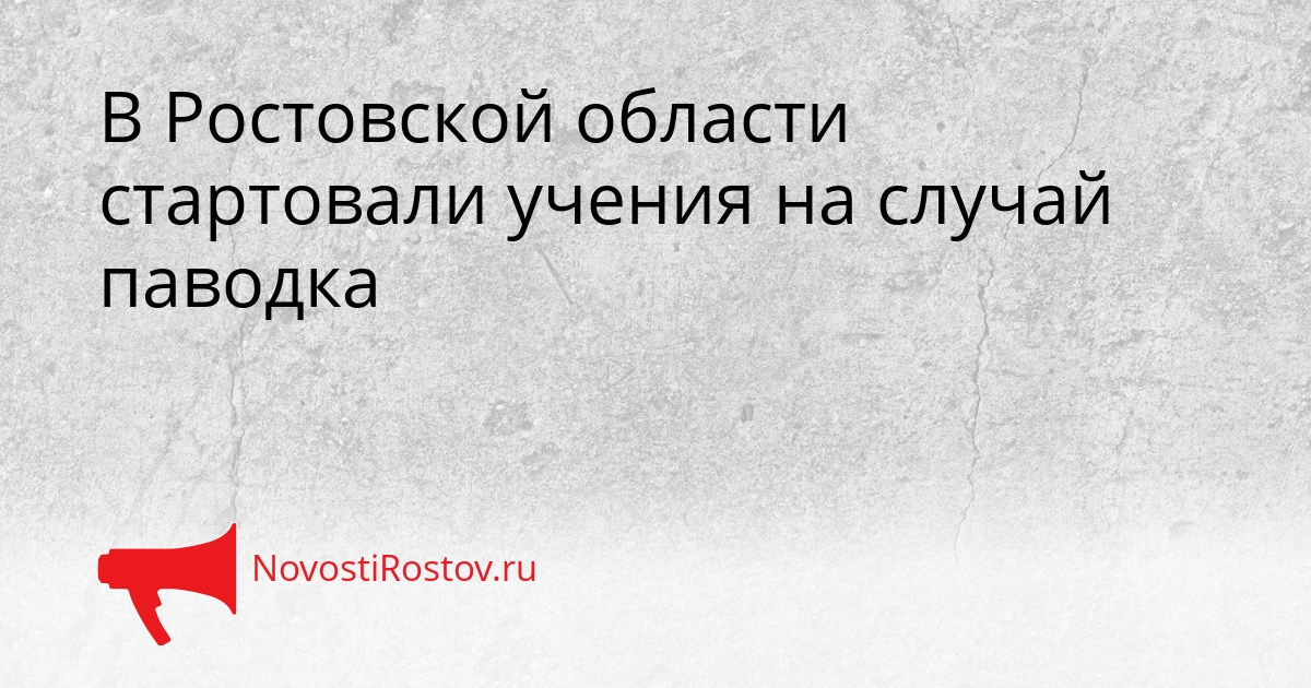 В Ростовской области стартовали учения на случай паводка Сгенерировано