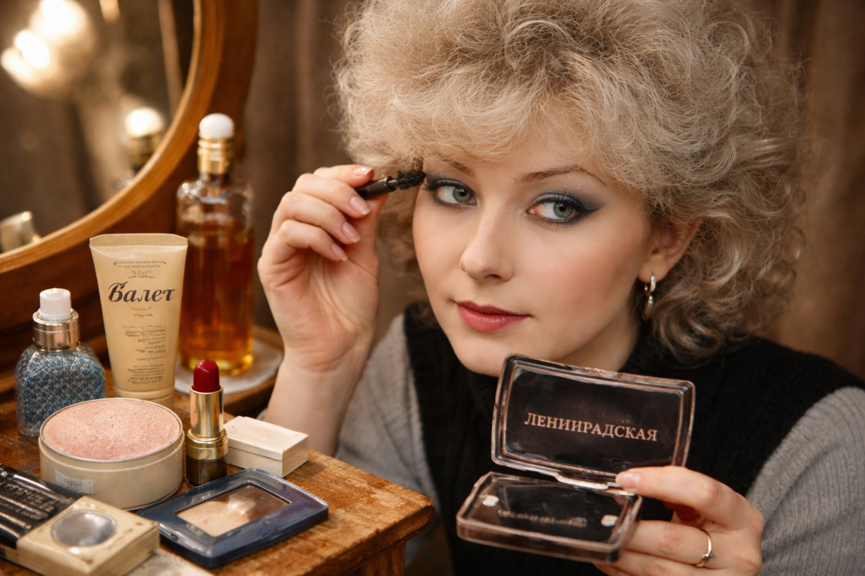 Как на самом деле выглядел макияж в СССР Сгенерировано ИИ