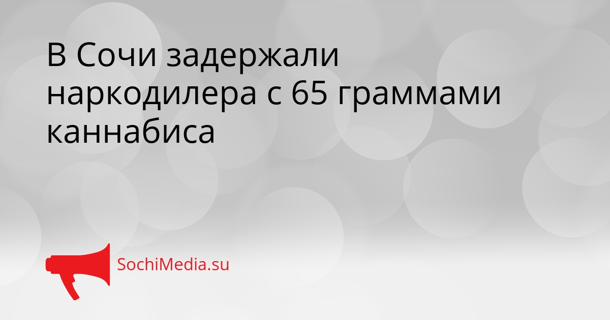 В Сочи задержали наркодилера с 65 граммами каннабиса Сгенерировано