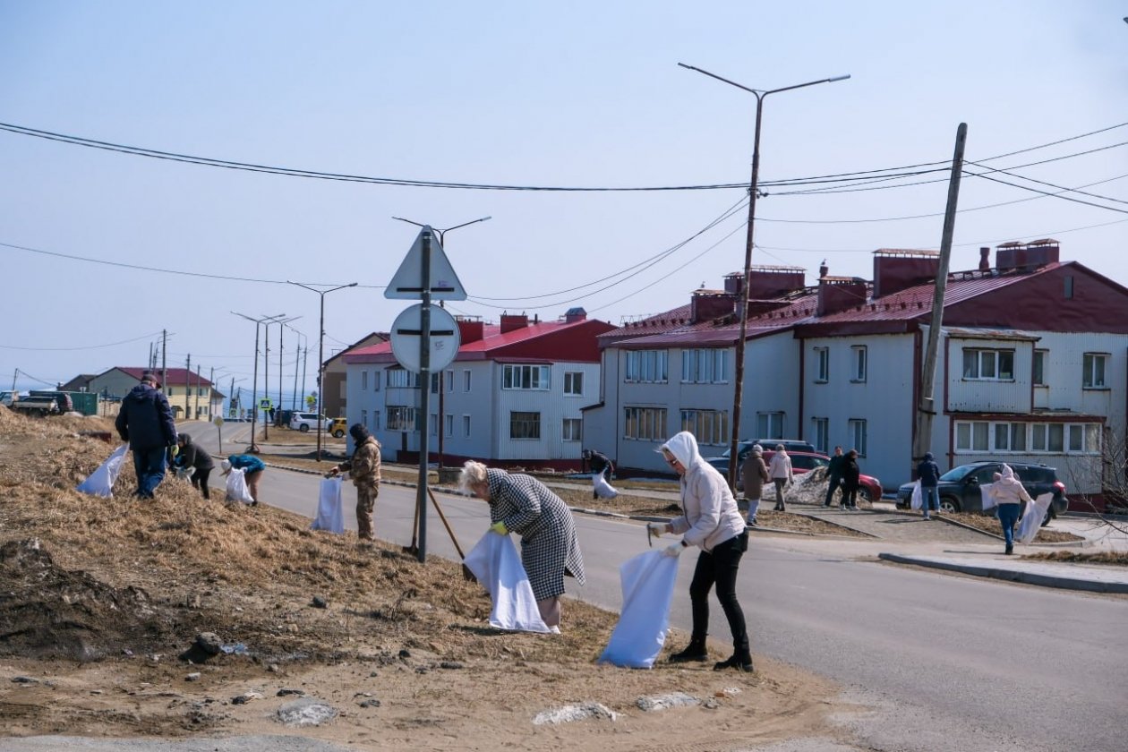 Субботник в Южно-Курильске пресс-служба администрации Южно-Курильского МО