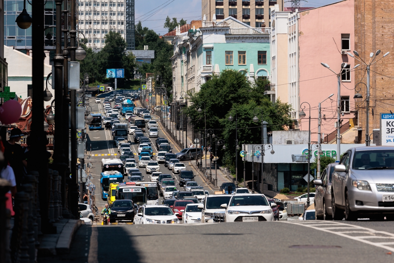 Семеновская, пробка, дорога, центр города Евгений  Кулешов, ИА PrimaMedia