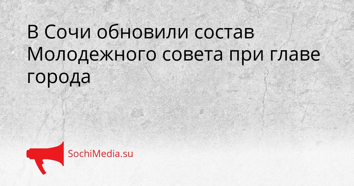 В Сочи обновили состав Молодежного совета при главе города Сгенерировано