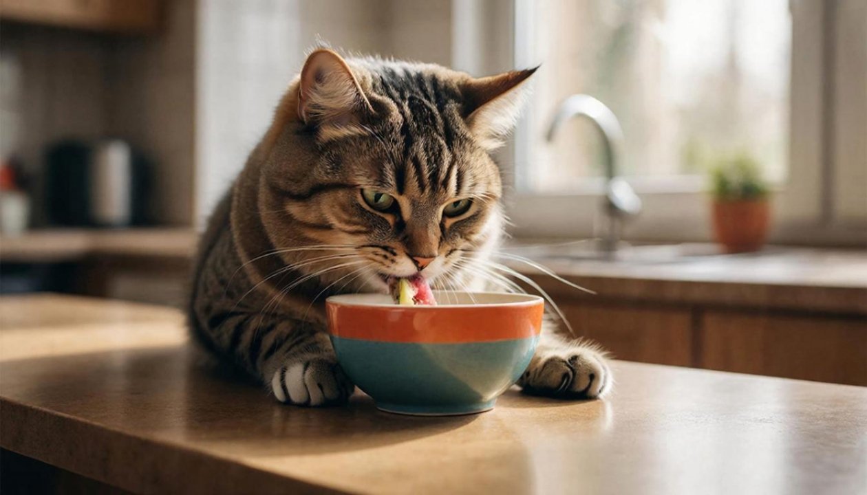 Ветеринар назвал продукты, которыми категорически нельзя кормить кошек ИИ Kandinsky (18+)