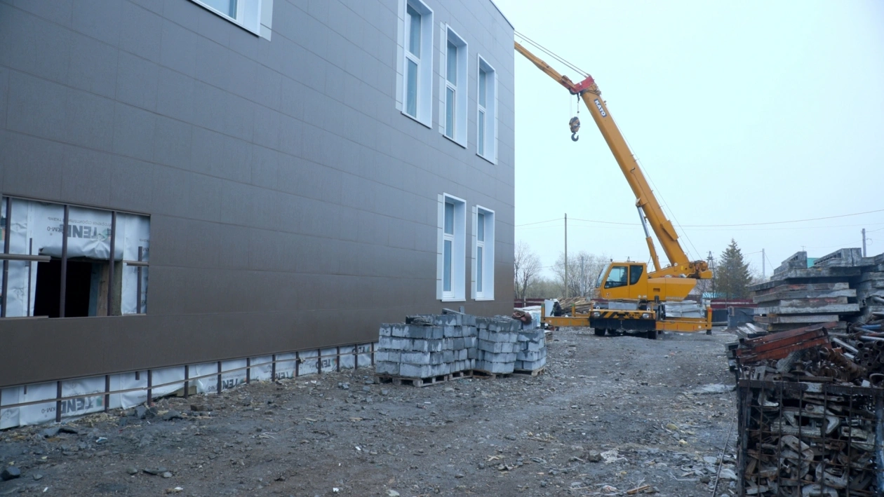 Строительство Дома культуры в п. Лесной, май 2022 года kamgov.ru