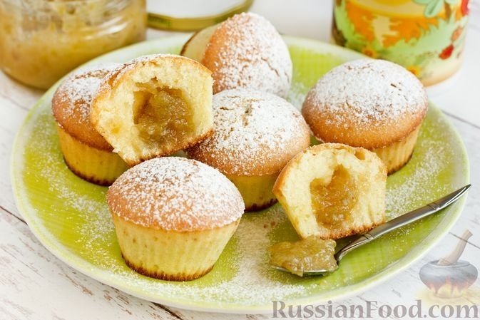 Нежные маффины с ароматным грушевым джемом – отлично подойдут для чаепития с семьёй russianfood.com