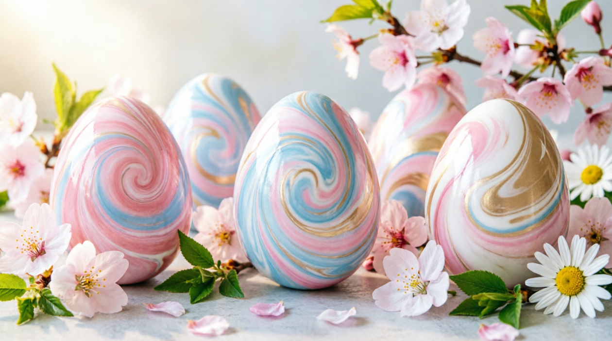 Беру марлю и зеленку - на выходе &quotмраморные&quot яйца: сохраните к Пасхе ИИ Qwen (12+)