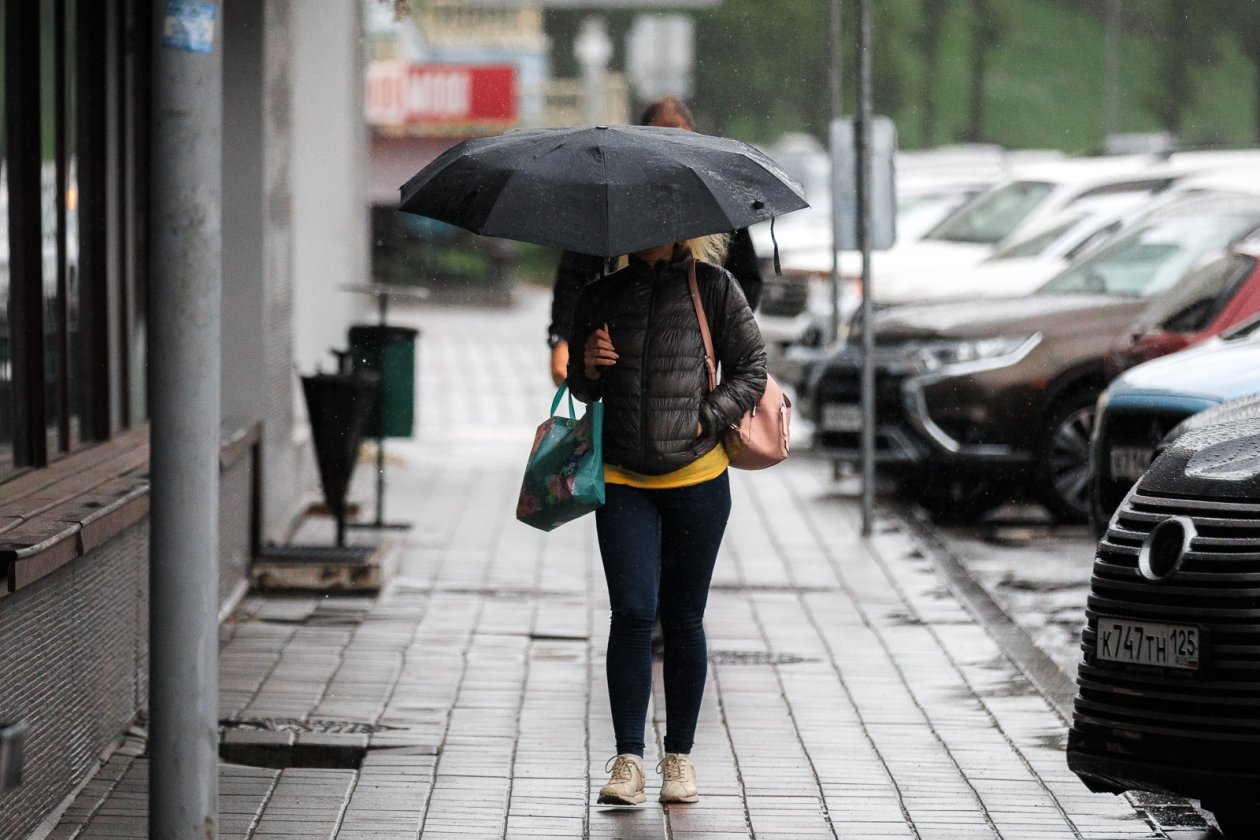 дождь, ливень, тайфун, зонт, пешеход Евгений Кулешов, ИА PrimaMedia.ru