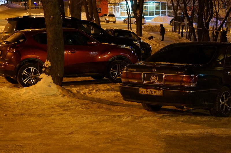 Автомобилисты вынуждены парковаться на газонах, Фото с места события собственное