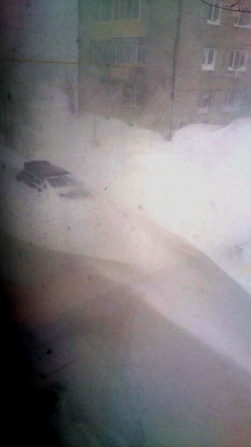 Занесенный снегом автомобиль, Фото с места события из других источников