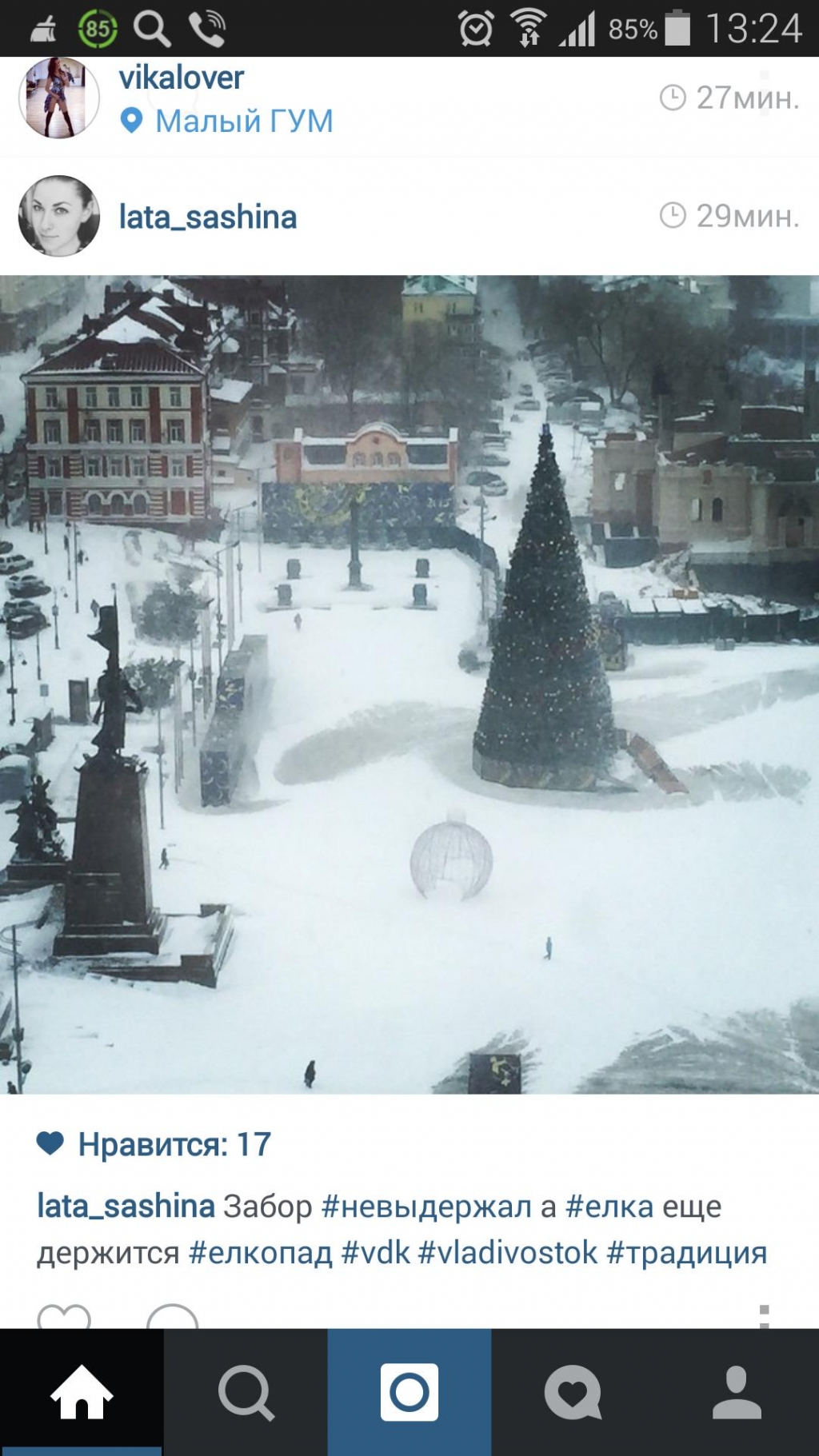 Вокруг елки упал забор в 2014 году, Фото с места события из других источников