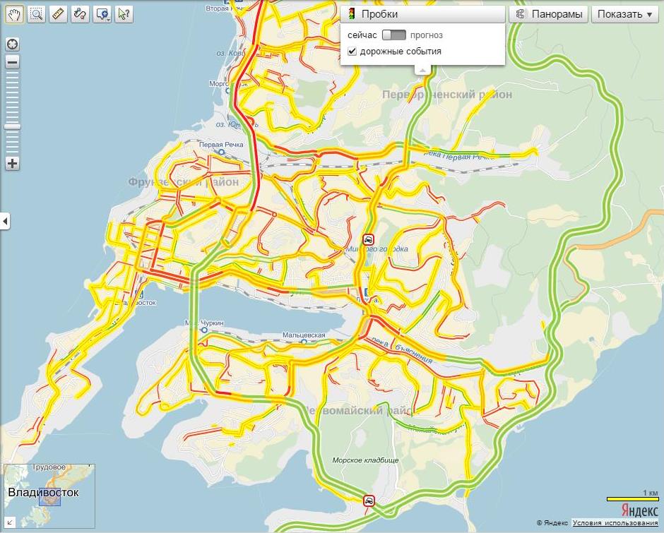 Дорожные пробки Владивостока и области в реальном …