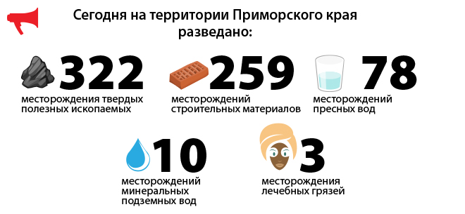 Разведанные месторождения Приморья, Инфографика