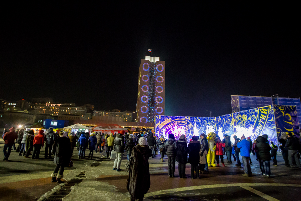Световое шоу на центральной площади, Фото с места события собственное