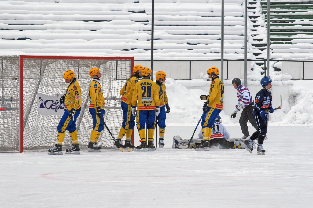 Матч чемпионата России по хоккею с мячом, Фото с места события собственное