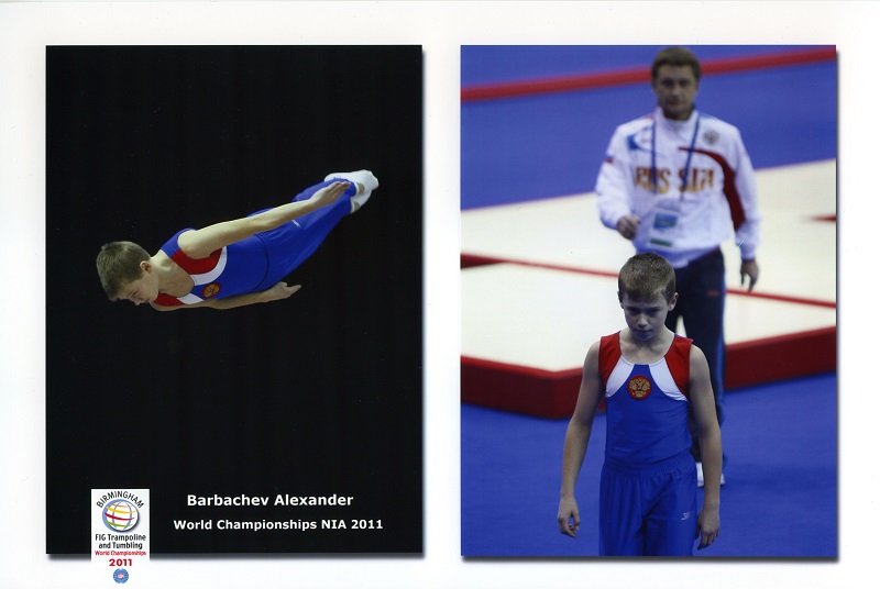 Трехкратный победитель первенств России, победитель первенства Мира 2011 года, финалист первенства Мира 2014 года Александр Барбачев (прыжки на батуте), Фото с места события из других источников