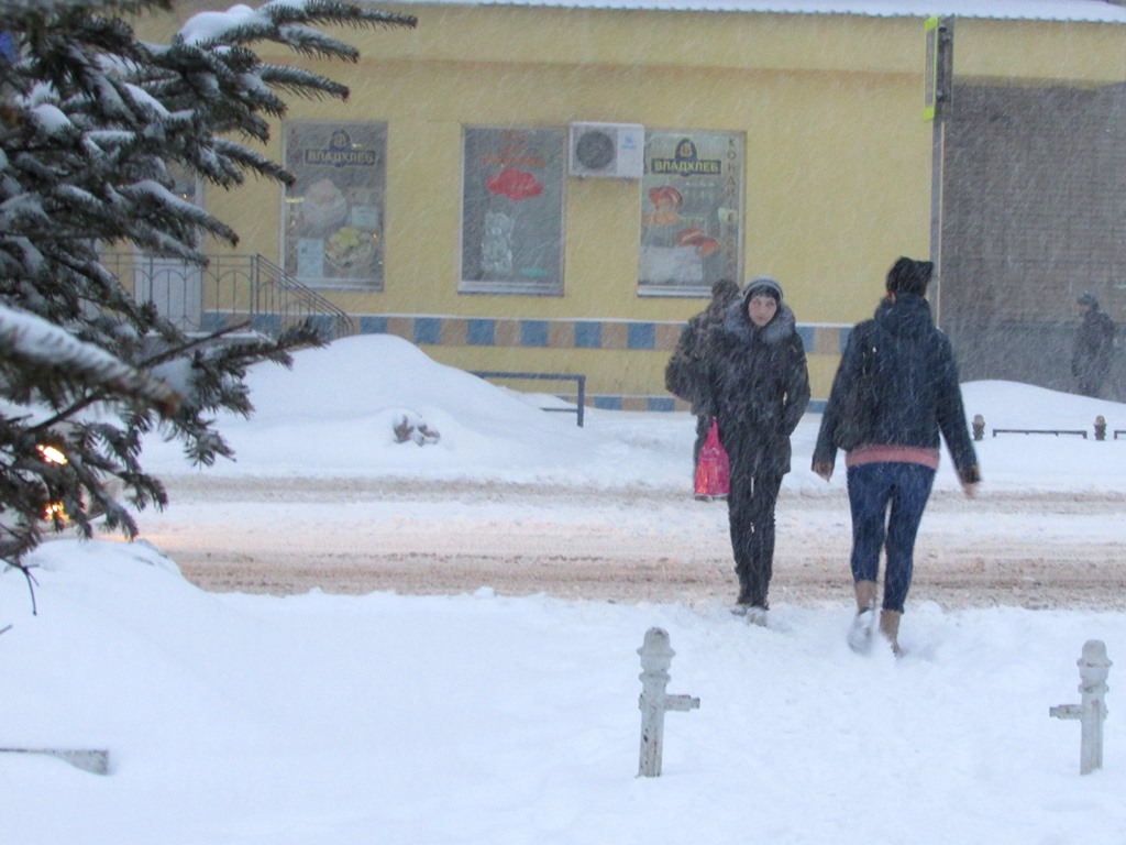 Снегопад в Уссурийске, Фото с места события собственное