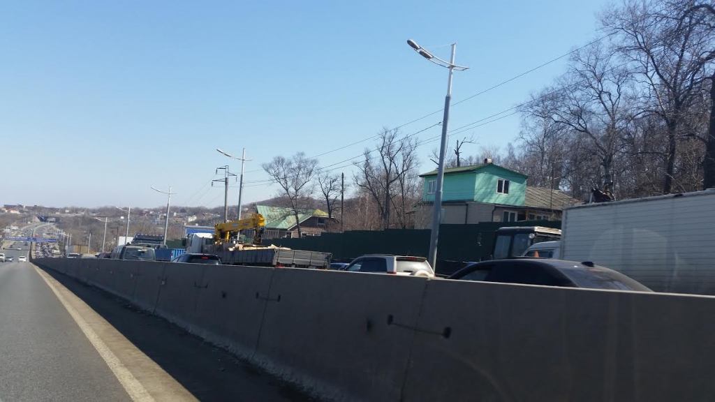 Пробка в районе Седанки Очевидцы