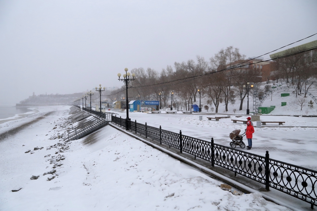 Мощный снежный циклон обрушился на Хабаровский край в разгар весны, Фото с места события собственное