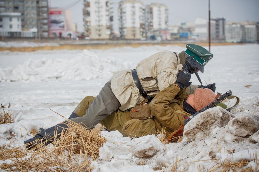 Военно-историческую реконструкцию битвы на озере Ильмень представили в Якутске, Фото с места события собственное