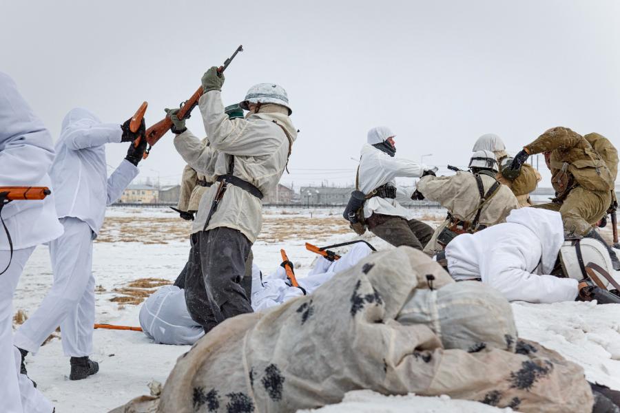 Военно-историческую реконструкцию битвы на озере Ильмень представили в Якутске, Фото с места события собственное