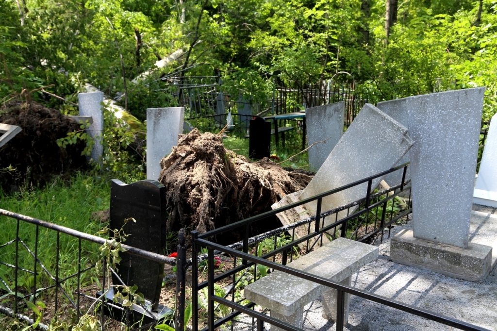 Тайфун "Чан-Хом" разворотил могилы на Центральном кладбище Хабаровска