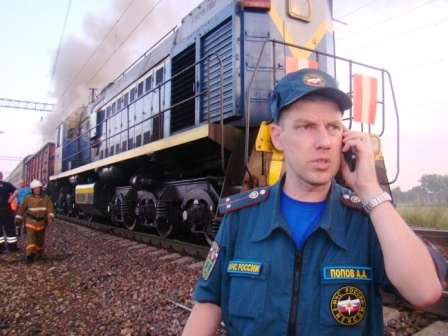 В товарном поезде загорелся один из вагонов 