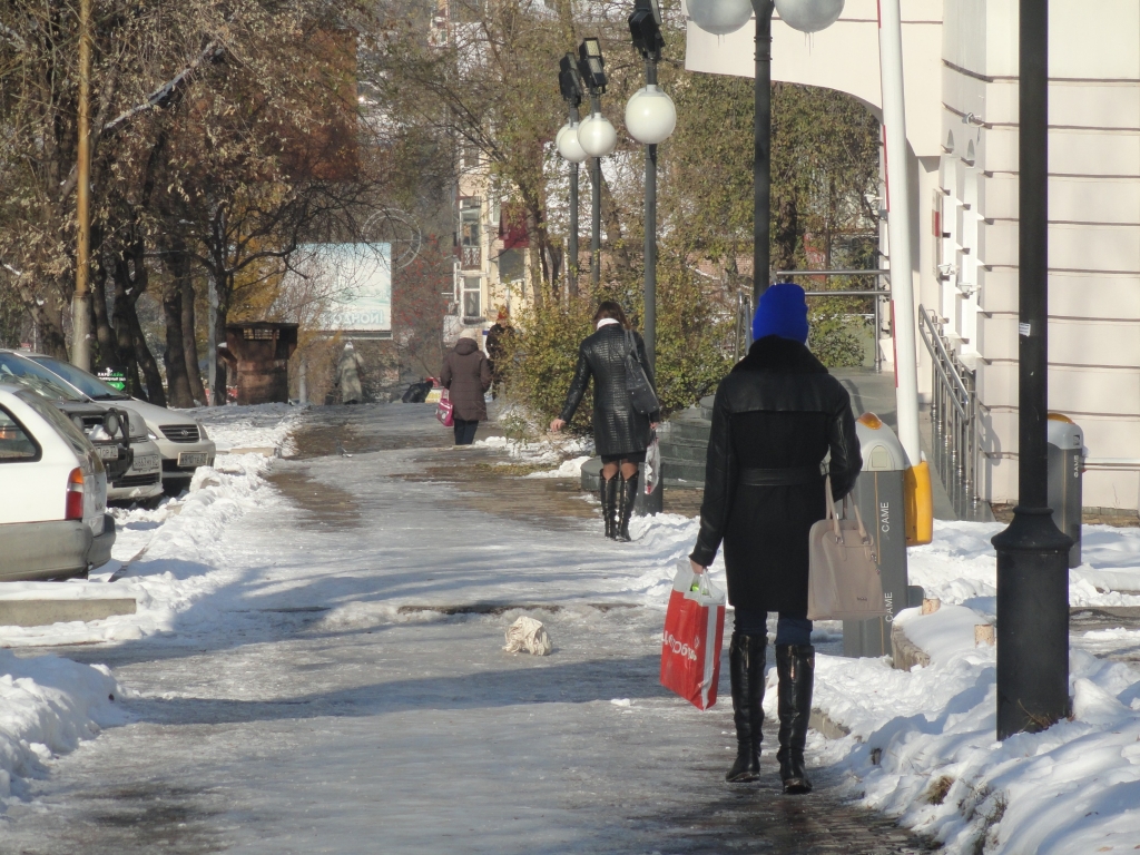 Гололедный период открылся в большинстве дворов Хабаровска