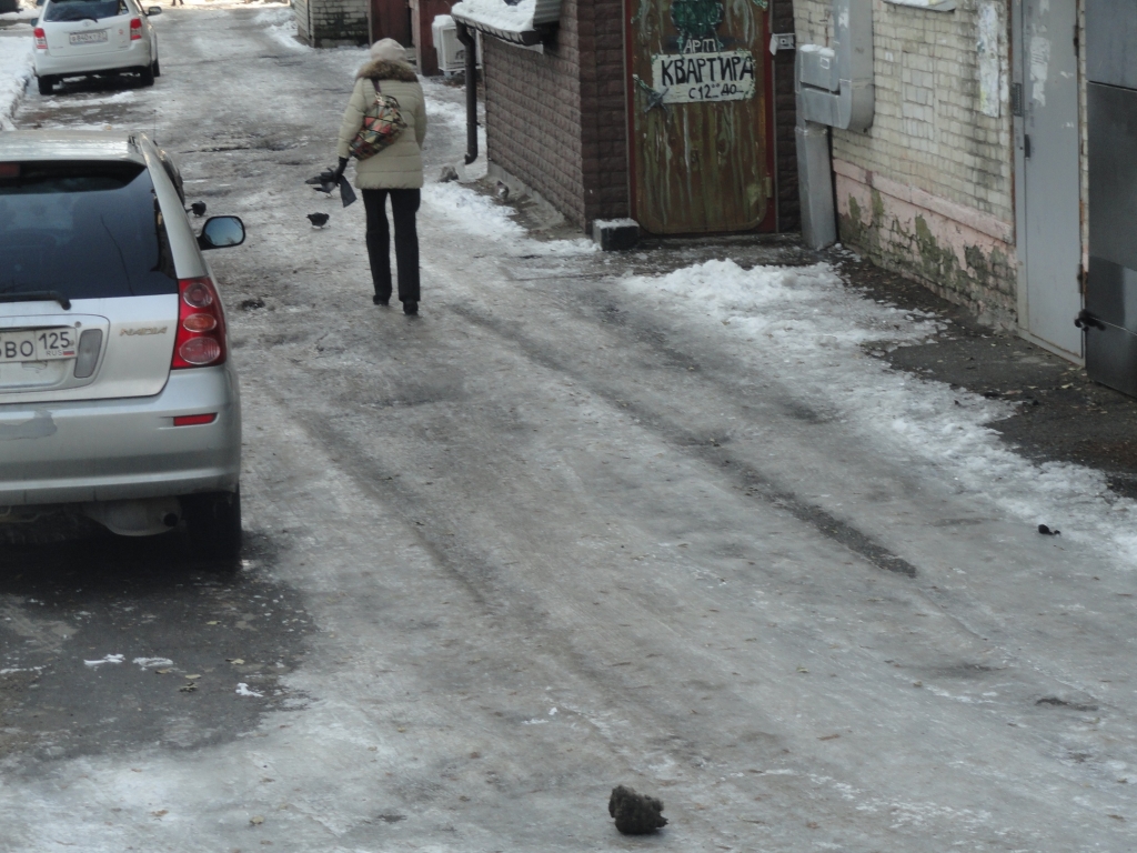 Гололедный период открылся в большинстве дворов Хабаровска