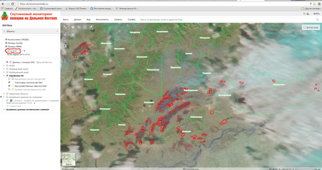 Сканэкс мониторинг природных пожаров карта пожаров kosmosnimki