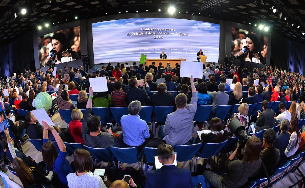 Большая пресс-конференция Владимира Путина собрала рекордное число журналистов – 1392