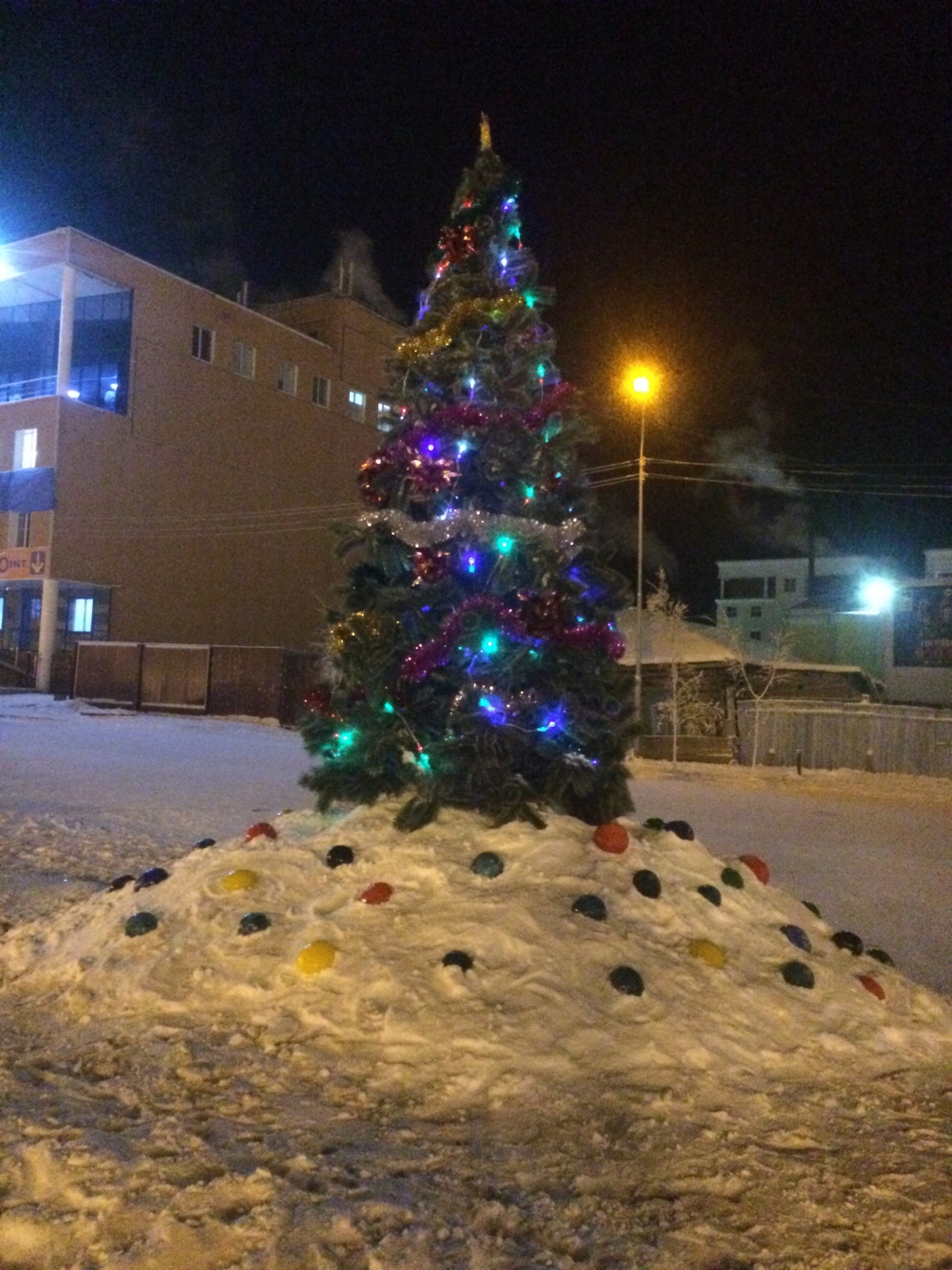 Вандалы разрушили новогоднюю елку в Якутске