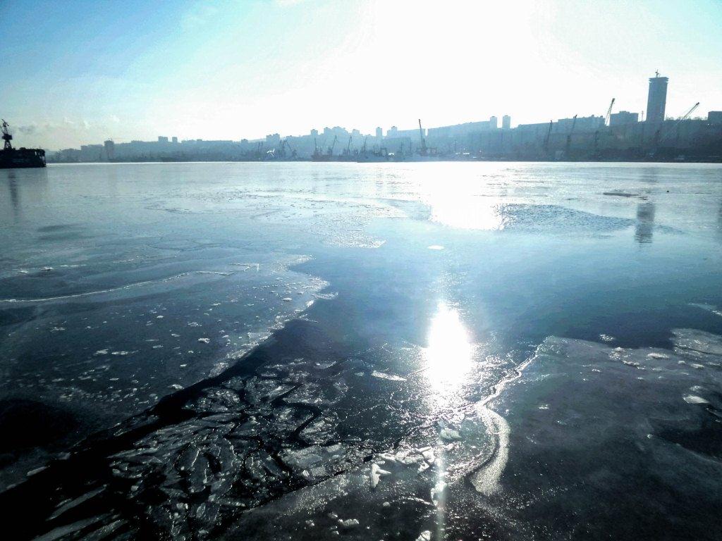 Акватория бухты Золотой Рог во Владивостоке начала покрываться льдом РИА PrimaMedia