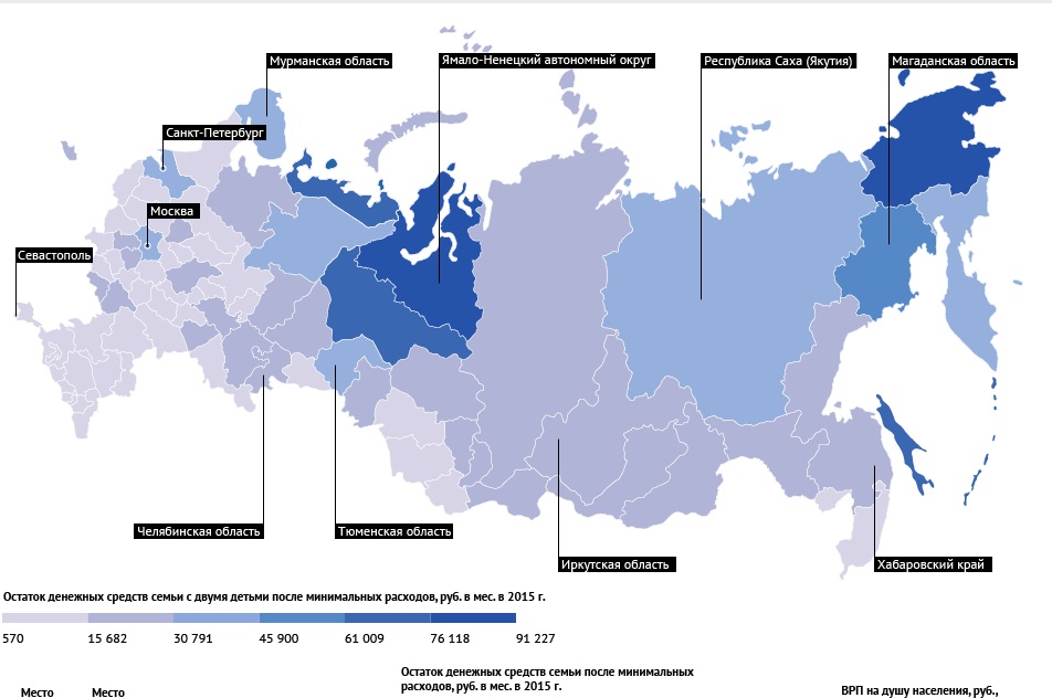 Кубанские семьи с двумя детьми в шесть раз беднее чукотских &quotколлег&quot  РИА Рейтинг