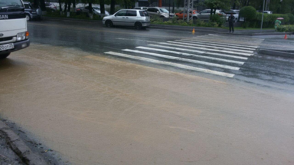 Лужа на пешеходном переходе