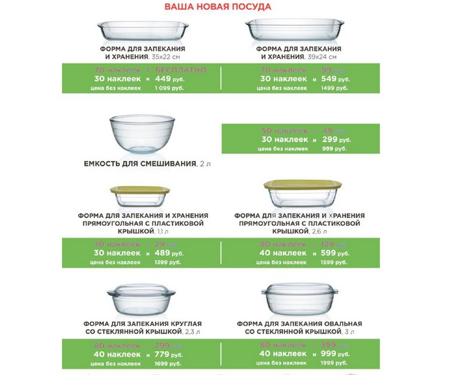 Бонусные наклейки помогут в покупке новой посуды