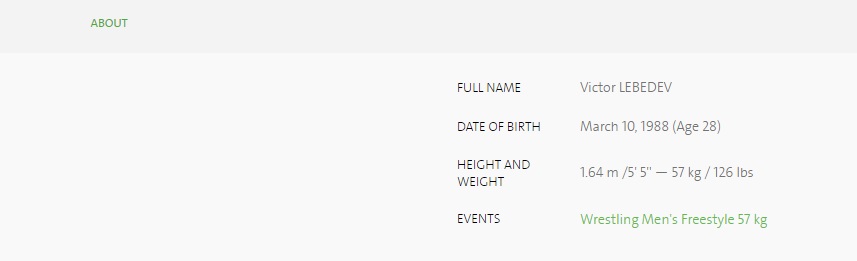Якутского борца Виктора Лебедева включили в список сборной России на сайте Олимпиады-2016