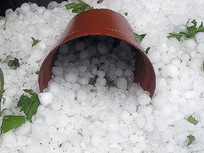 На Кубани станицу Ленинградскую засыпало градом, а Каневскую залило дождем