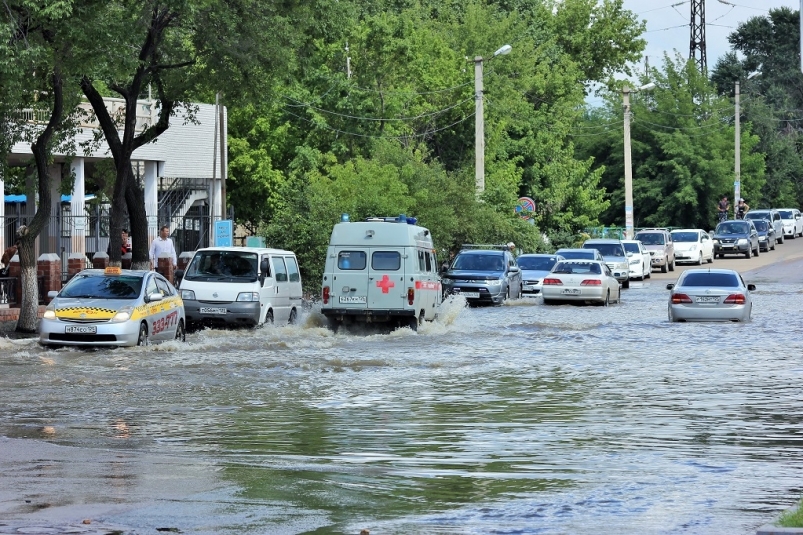 Затопленная дорога в Уссурийске Дмитрий Прокопяк, ИА UssurMedia