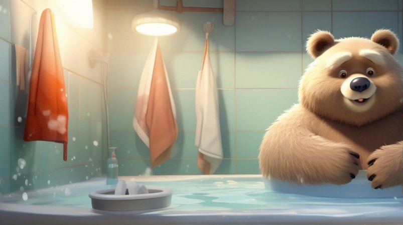 Медведь в бане нейросеть