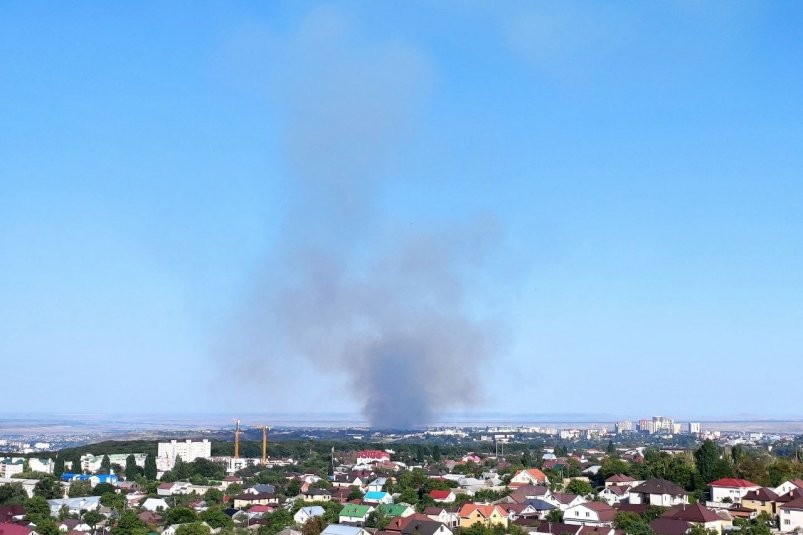 Пожар виден из центра Ставрополя ИА Stavropol.Media